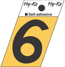 DECALS 1-1/2″ BLK/GLD “6”