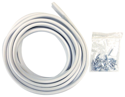 WEATHERSTRIP GASKET TUBULAR WHITE V18W 1/2″X 1/4″X 17′ NAIL-ON