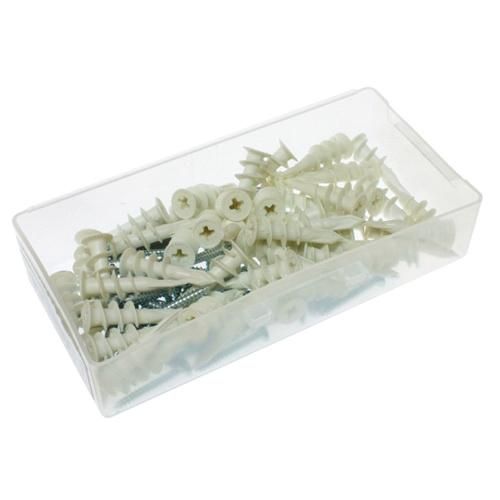 ANCHOR EZ #8 PLASTIC KIT 50/50 ANCHORS & SCREWS W/BIT