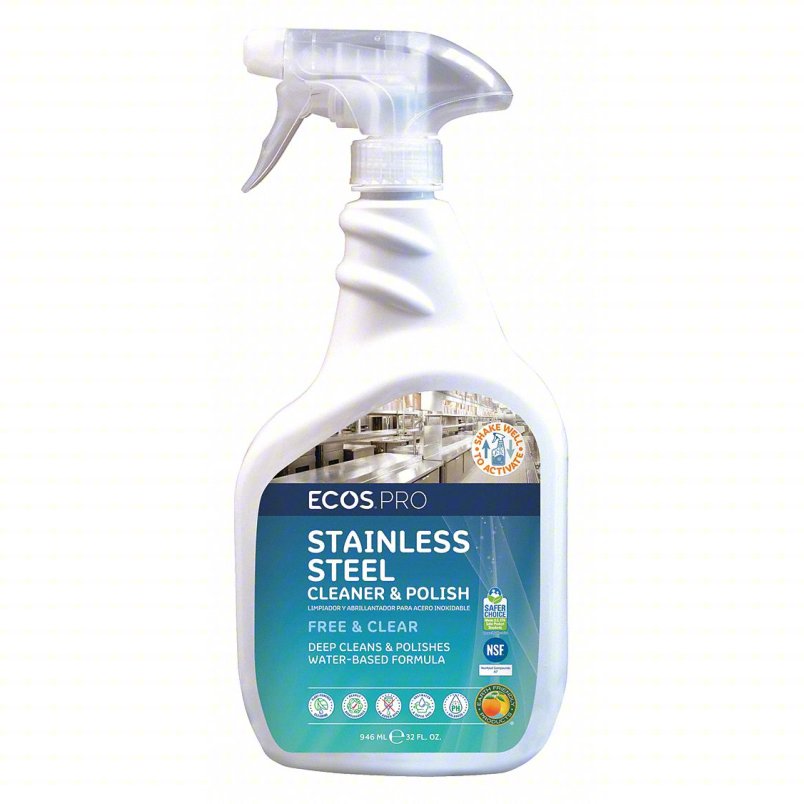 EARTH FRIENDLY ECOS® PRO STAINLESS STEEL CLEANER & POLISH, FREE & CLEAR