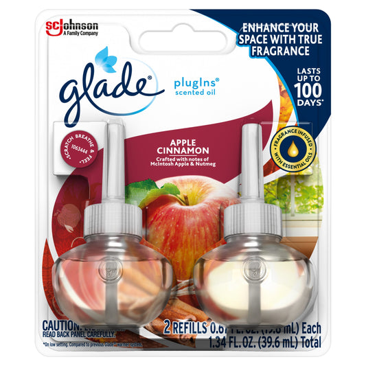 GLADE® PLUGINS® APPLE CINNAMON SCENTED OIL 2 REFILLS