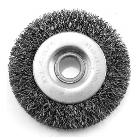 WIRE WHEEL BRUSH 4″ COARSE 1/2″ ARBOR