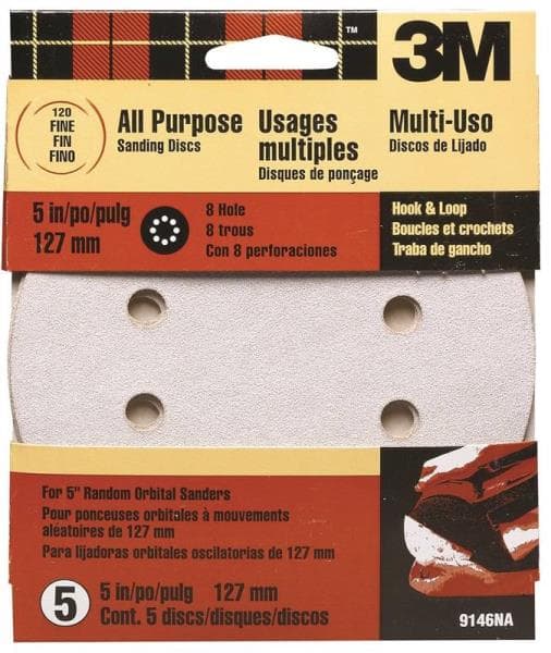 SANDING DISC 5″ 120 GRIT 5PK
