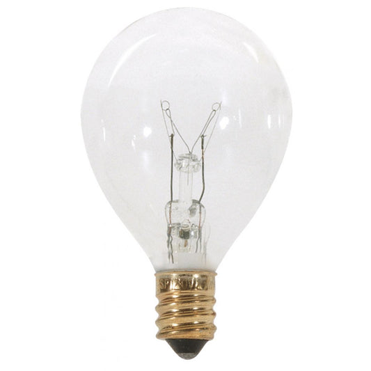 BULBS 10W G12-1/2 CLEAR GLOBE S3844 CANDELABRA BASE