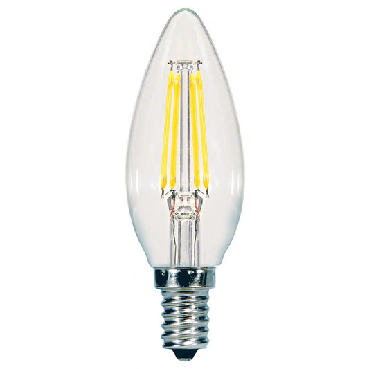 BULBS LED 5.5W TORPEDO CLEAR S9961 CANDELABRA BASE 3000K