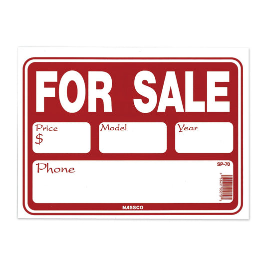 SIGN VINYL ” AUTO FOR SALE” 9″X12″