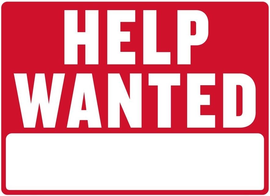 SIGN VINYL ” HELP WANTED” 9″X12″