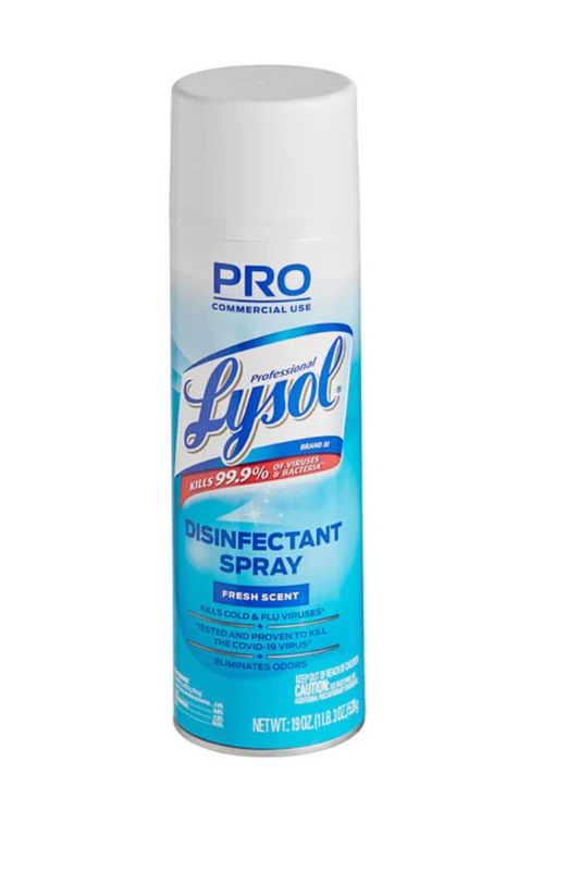 Lysol disinfectant spray can on a white background
