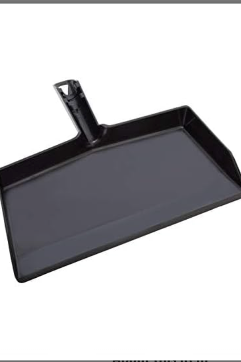Black dustpan on a white background