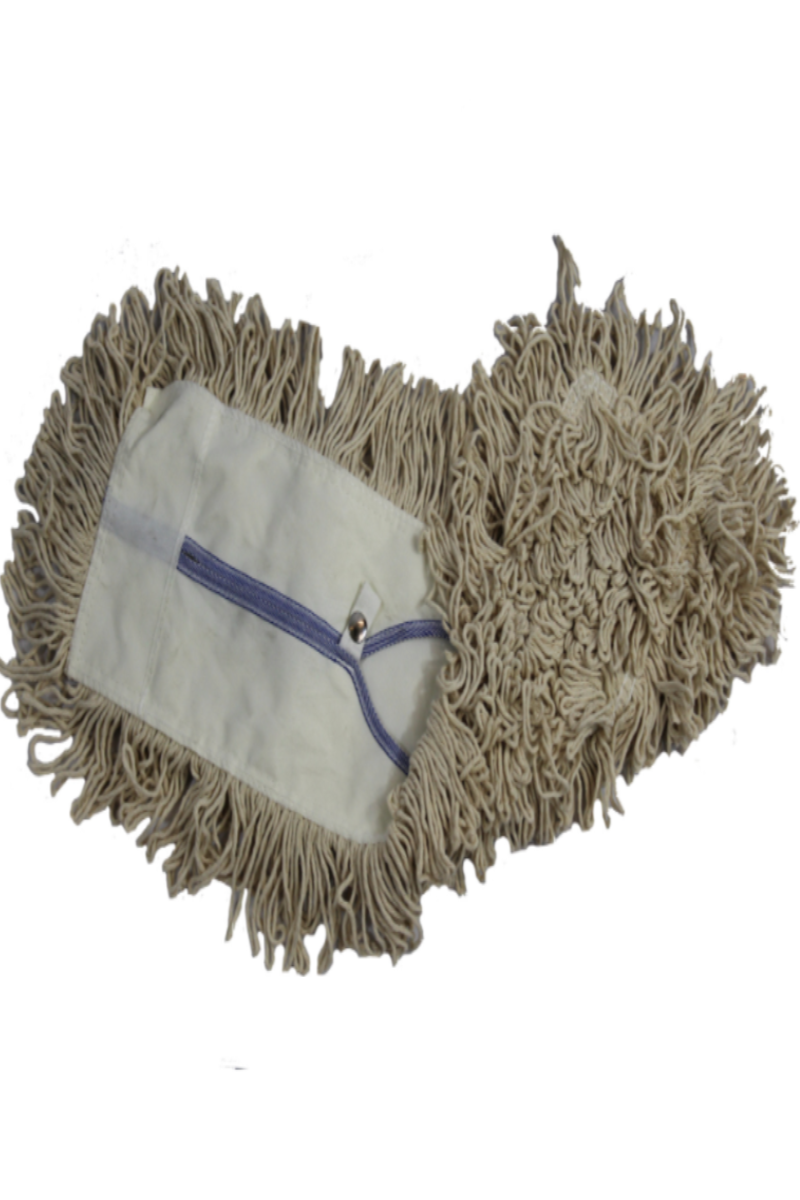 Mop head with a white handle on a white background