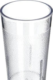 Clear glass tumbler with textured surface