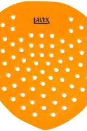 Orange plastic tool with white holes and 'Lavex' branding on a white background